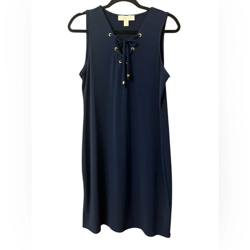 Michael Kors navy tie front dress
